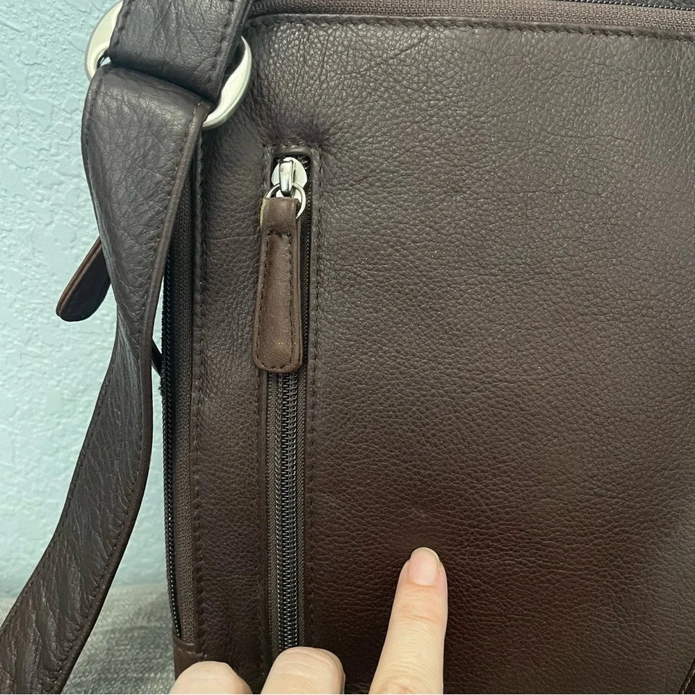 New Overland Expresso Dark Brown Leather Crossbody Bag/Purse — image 2 of 8